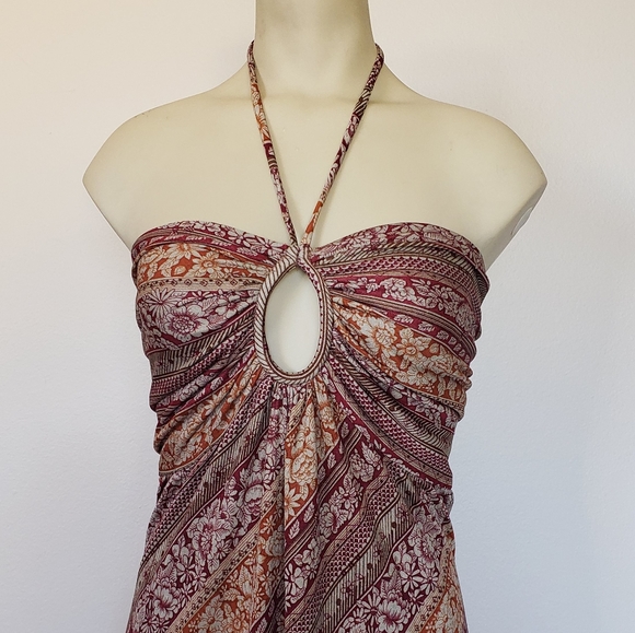 VTG 70s Halter Maxi Dress - Picture 3 of 8